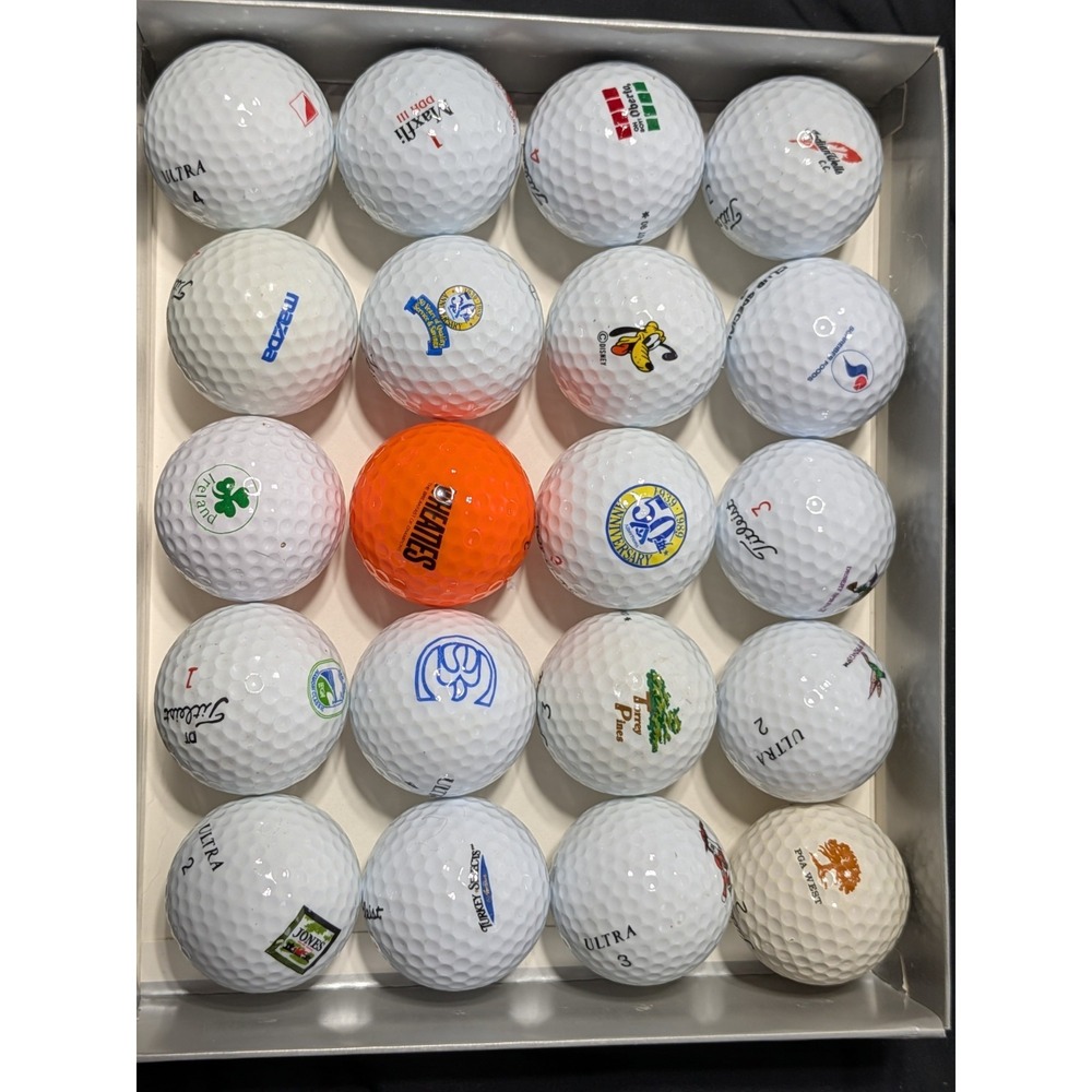 Lot of 20 Vintage Advertising Golf Balls Titleist Ultra Disney Wheaties PGA West